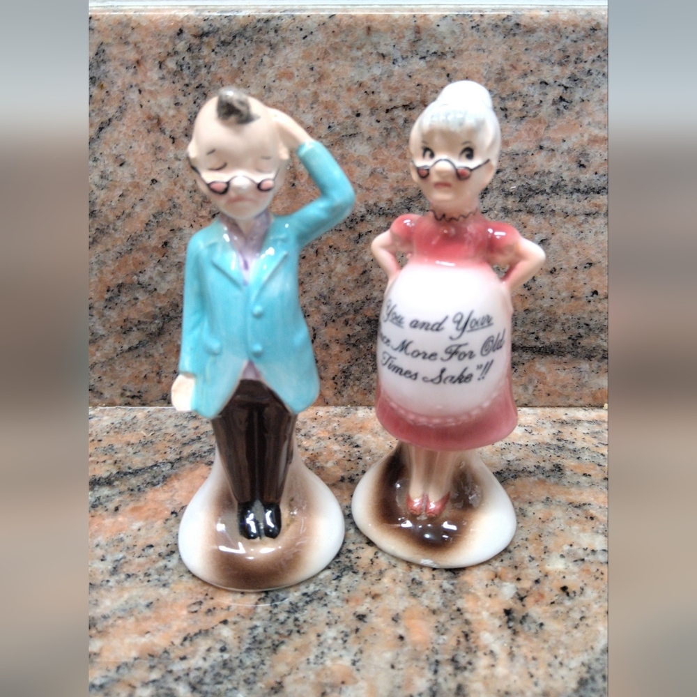 Vintage "Geriatric pregnancy" Salt And Pepper Shakers